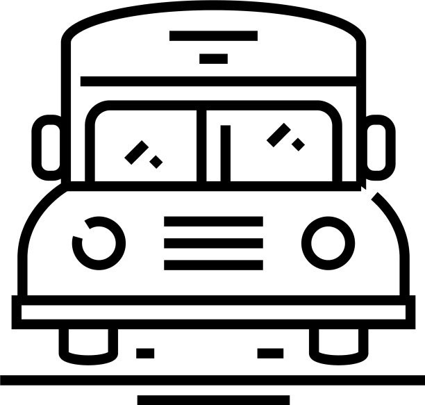 校车线路图标概念标志轮廓图片下载