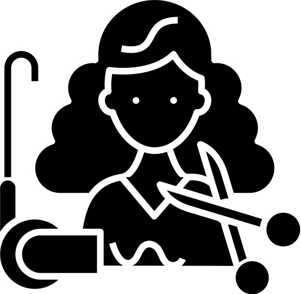 美发符号黑色图标概念图片下载