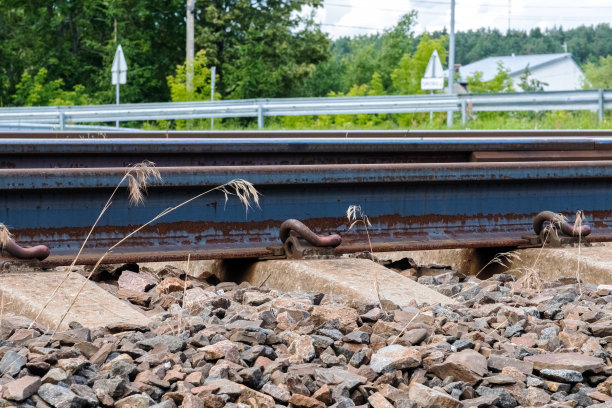 铁轨特写。侧视图。图片下载