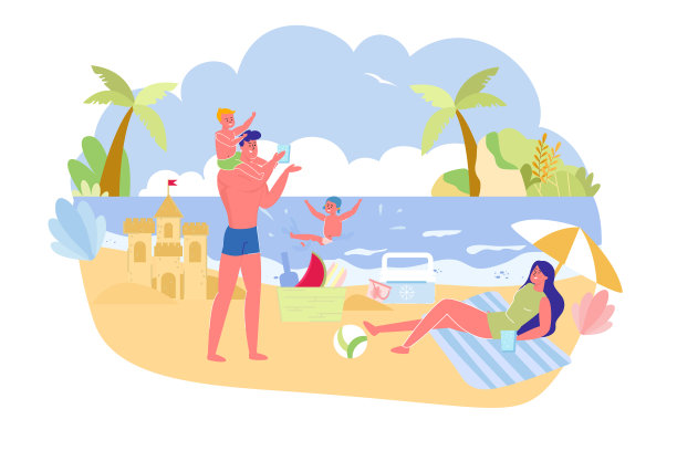 有孩子的夫妇从工作中享受乐趣图片下载