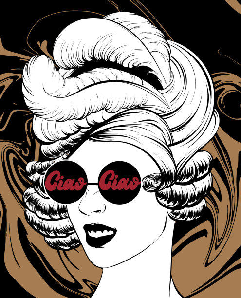 手绘美女孤立图片下载