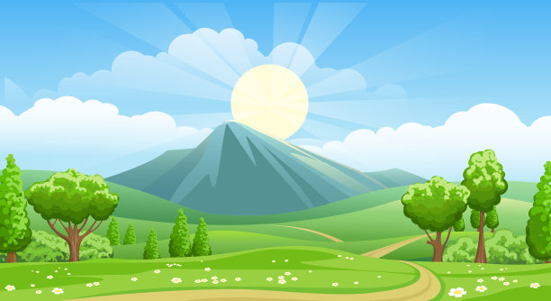 夏季山水景观素材图片