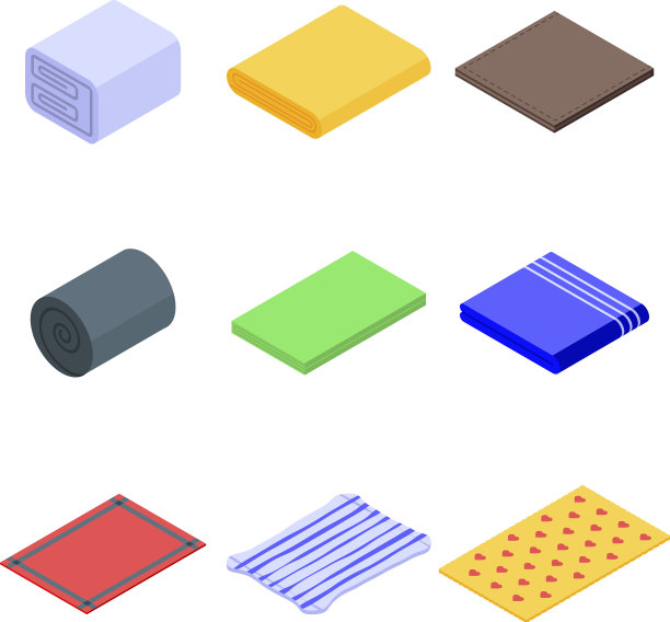 毛毯图标设置等距样式图片下载