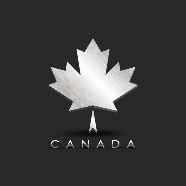 金属枫叶徽章加拿大3d图片下载
