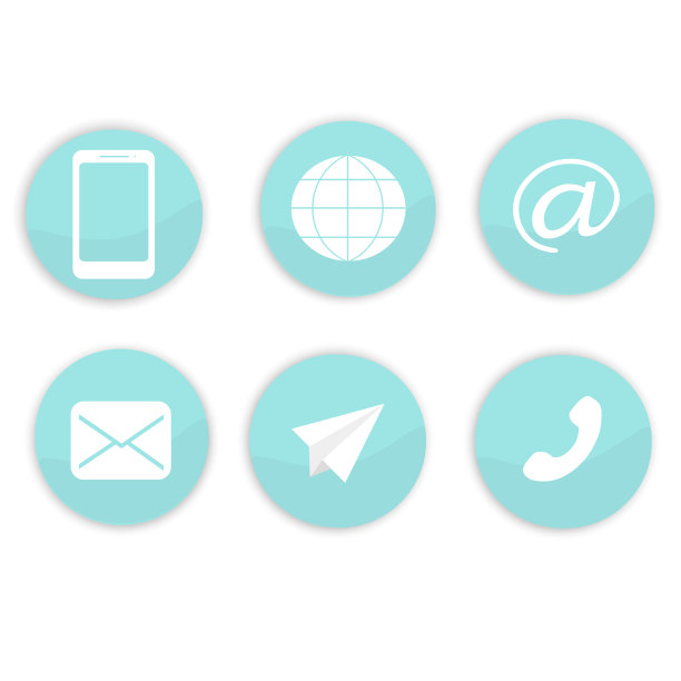 一套网页图标:手机，飞机消息，信件，互联网图标，电子邮件。图片下载