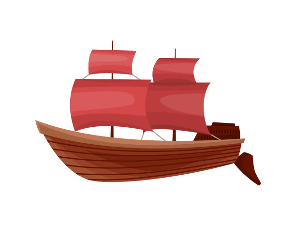 游艇、帆船或海上帆船。邮轮旅游公司。帆船符号图片下载