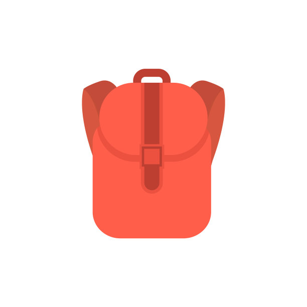 平面背包，包图标，一块奶酪图标，矢量插图孤立在白色背景上图片下载