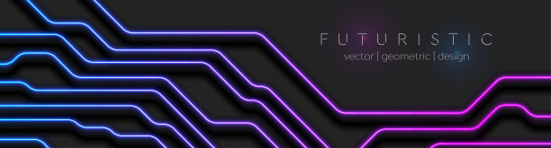 发光的蓝色紫色霓虹灯电路板线背景图片下载