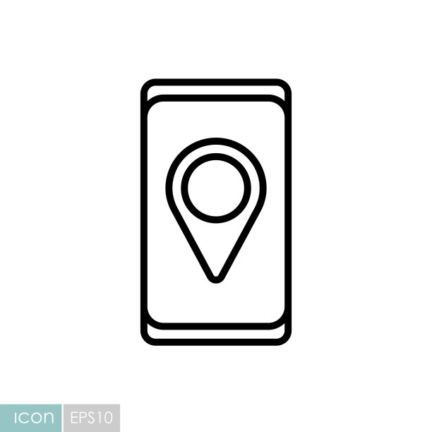 带图钉位置样式图标矢量的智能手机图片下载