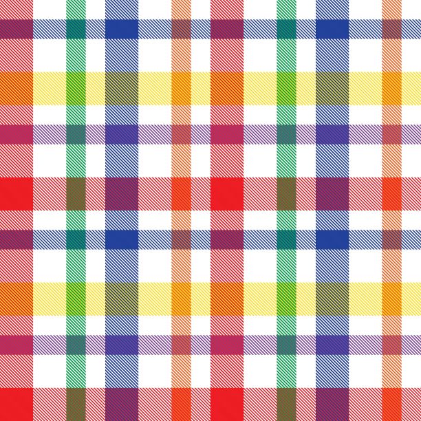 彩虹格子呢格子无缝格子图案图片下载