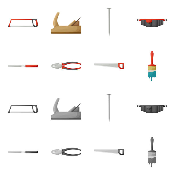 设计家居及维修标志套装图片下载