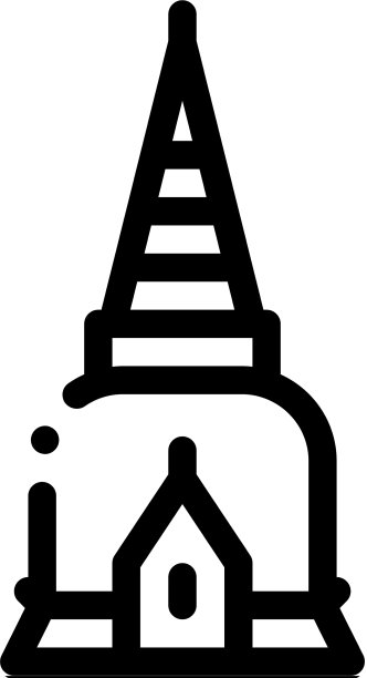 泰国宗教塔图标细线图片下载