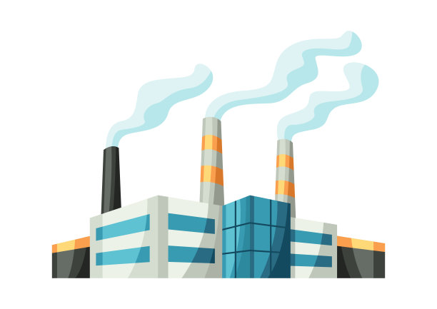 工厂或工业建筑物的插图。图片下载