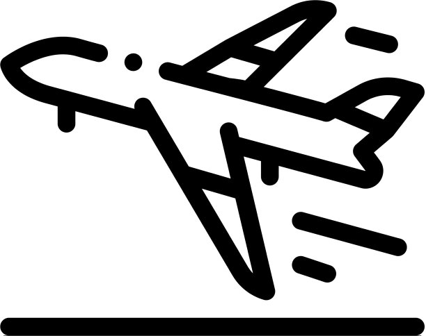 起飞飞机机场图标细线图片下载