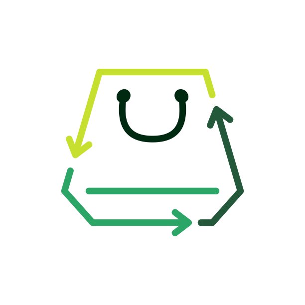 购物袋回收矢量图标插图图片下载