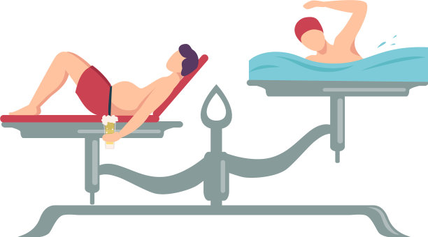 喝啤酒的懒人是一个天平图片下载