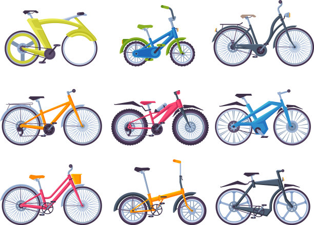 收集自行车生态运动交通工具图片下载