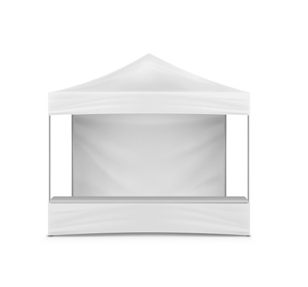 弹出式凉亭，真实的模型。展览树冠帐篷。市场停滞不前。矢量模型。事件字幕，用于商业品牌设计的矢量模板图片下载