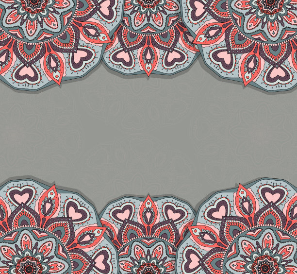 曼荼罗装饰，孤立的背景与文字空间图片下载