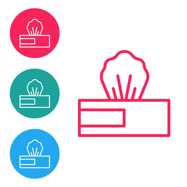 湿擦包图标隔离在白色背景上。在圆形按钮中设置图标。向量图片下载