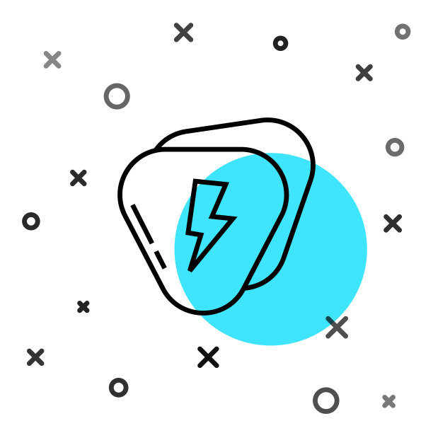 黑色线吉他挑图标孤立在白色图片下载