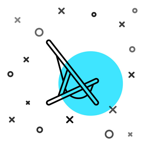 黑线太阳床图标孤立在白色图片下载