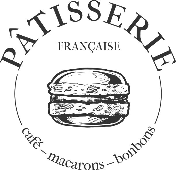 法式蛋糕咖啡馆的复古标签图片下载