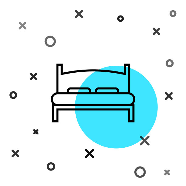 黑线大床为两人或一人的图标图片下载