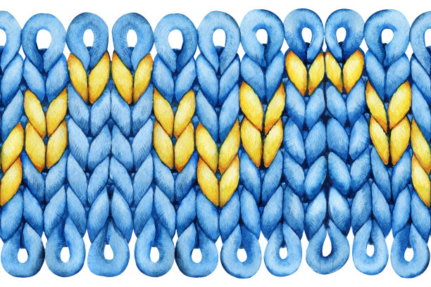 无缝图案针织线环。针织和钩编。特写手水彩插图的墙纸，包装，包装，封面，织物，背景设计。图片下载