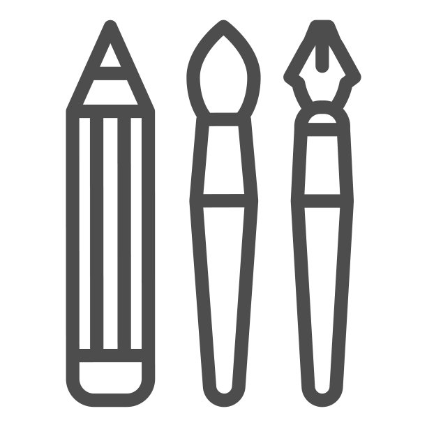 手绘工具线图标铅笔钢笔图片下载