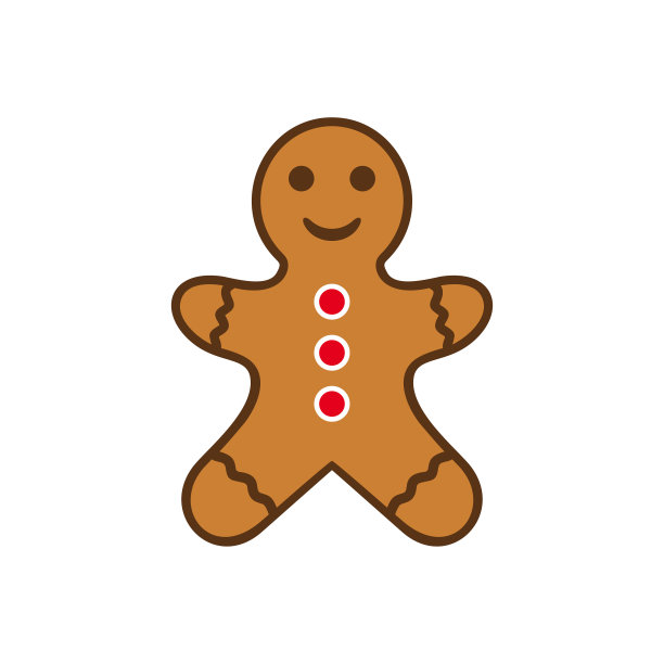 棕色姜饼人象形文字，图标孤立在白色背景上。图片下载