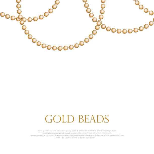 金色的珠子在白色的背景上很漂亮图片下载