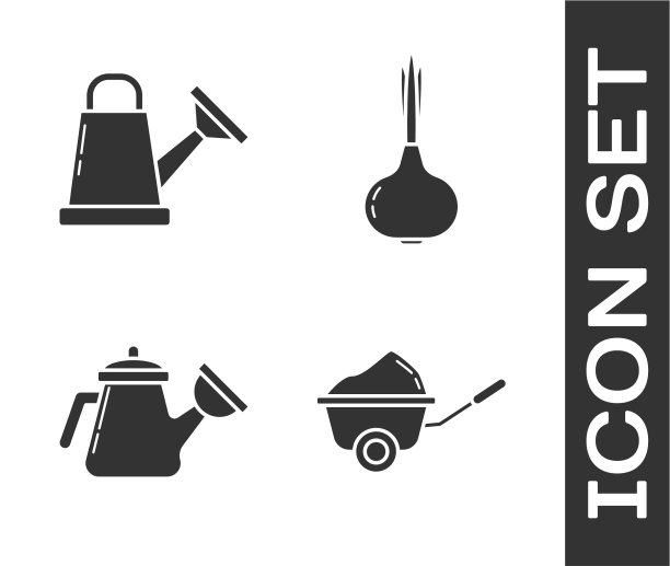 放置手推车和洒水罐洒水图片下载