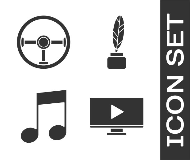 设置在线播放视频的方向盘音乐音符图片下载