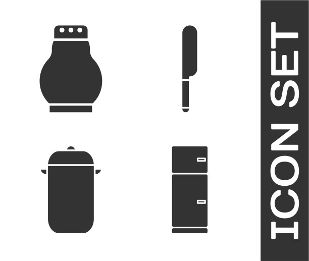 把冰箱里的盐和胡椒放在煮锅里图片下载