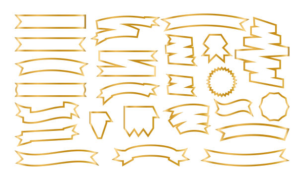 金线框缎带集磁带销售矢量图片下载