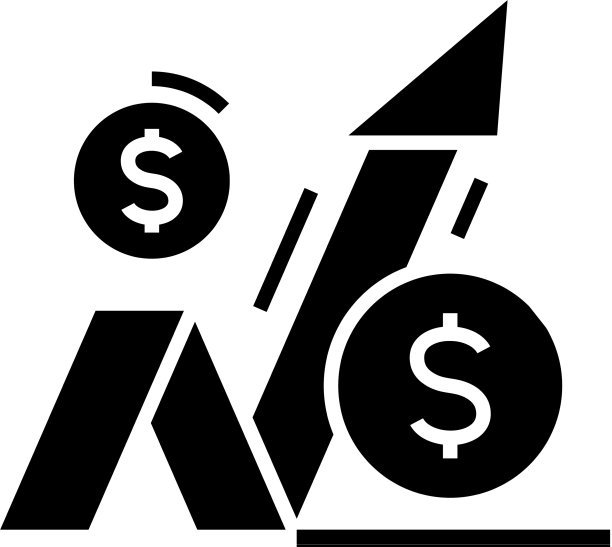 利润递增的黑色图标概念图片下载