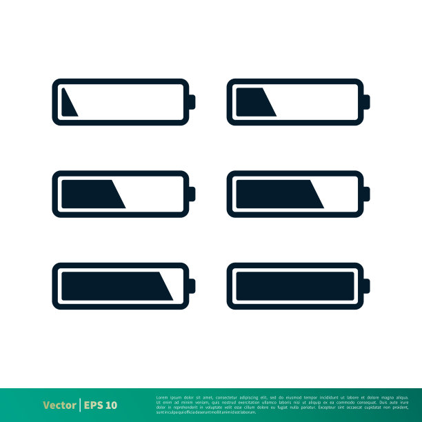 电池组图标矢量标志模板插图EPS 10。图片下载