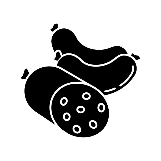 香肠黑色字形图标图片下载