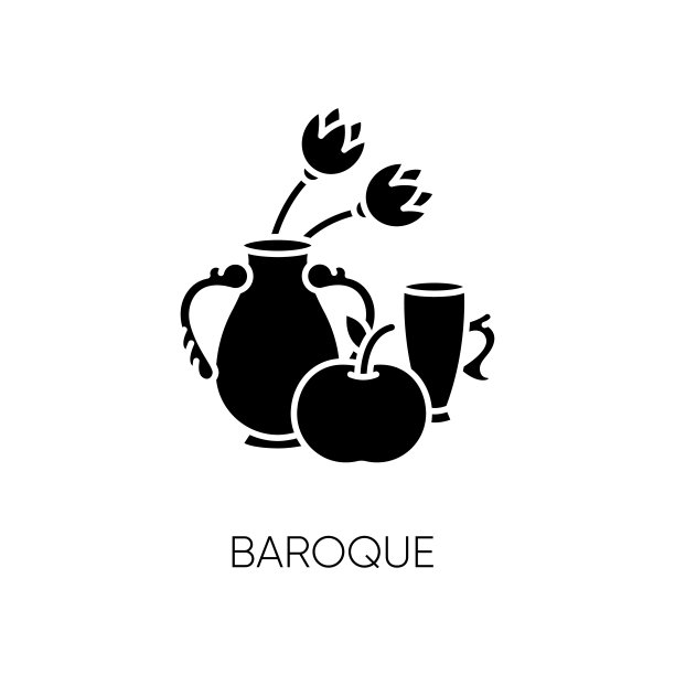 巴洛克式黑色字形图标图片下载