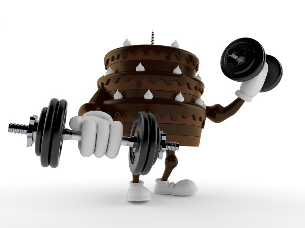 蛋糕人物配哑铃图片下载