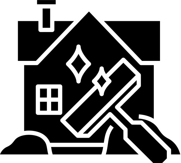 房子清洁黑色图标概念图片下载