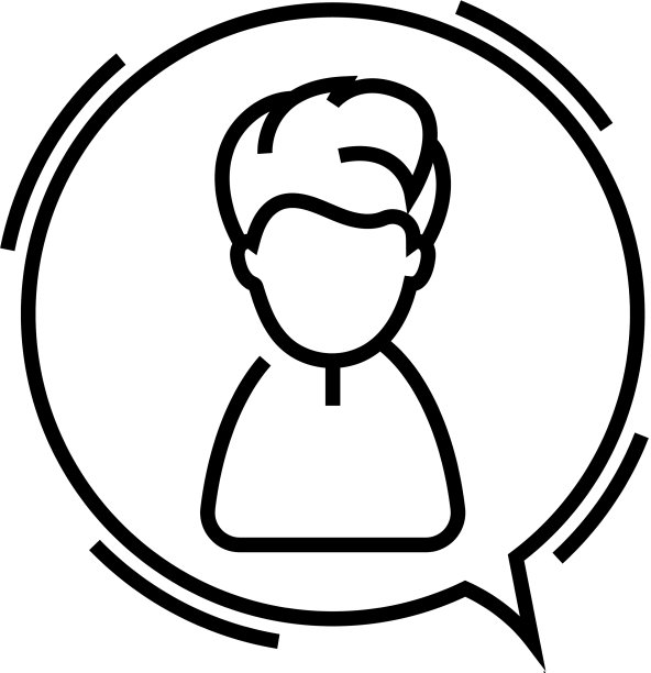 说话男孩线图标概念符号轮廓图片下载