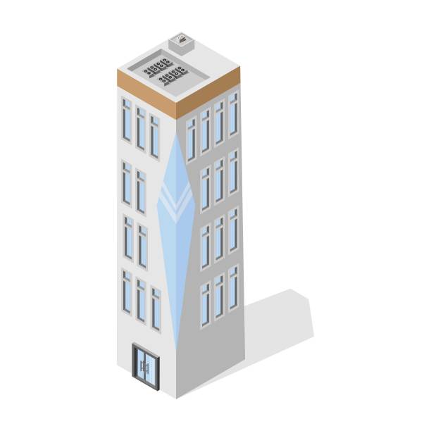 多层建筑，全景窗户。特大城市,等距。体系结构。网页设计图片下载