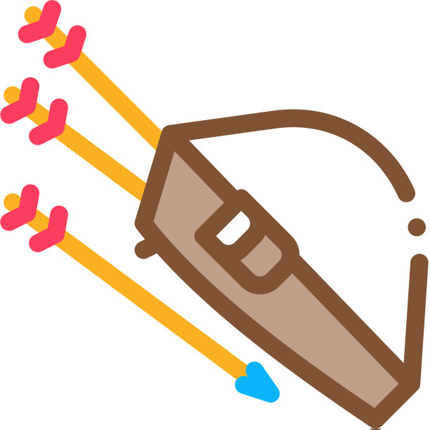 袋子上有箭矢的细线图标图片下载