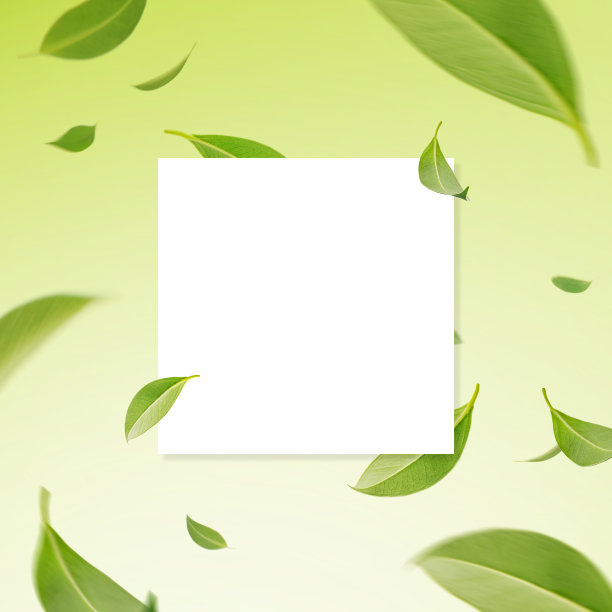 飞旋绿叶与复制空间模型模板图片下载