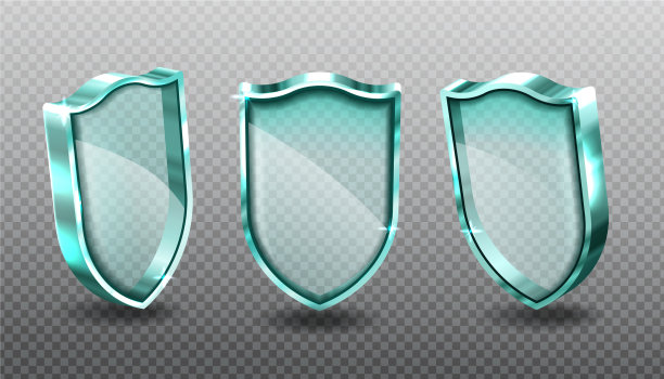 玻璃盾牌设置空白蓝色亚克力屏幕面板图片下载