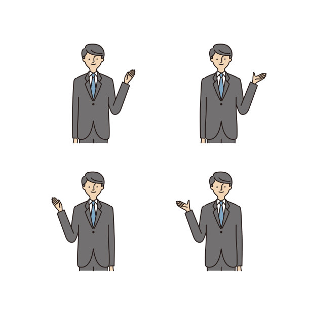 商业:指着某物·手势·女人(笔画和填充)图片下载