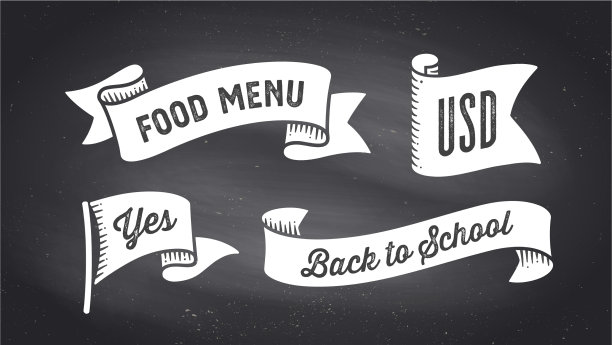 彩带横幅设置黑白丝带图片下载