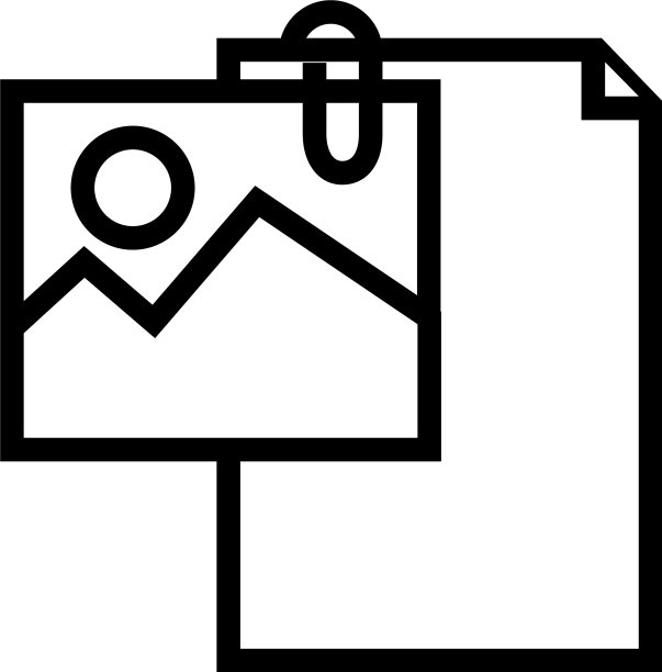 带图片的文档文件纸张线条风格图标图片下载